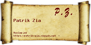 Patrik Zia névjegykártya